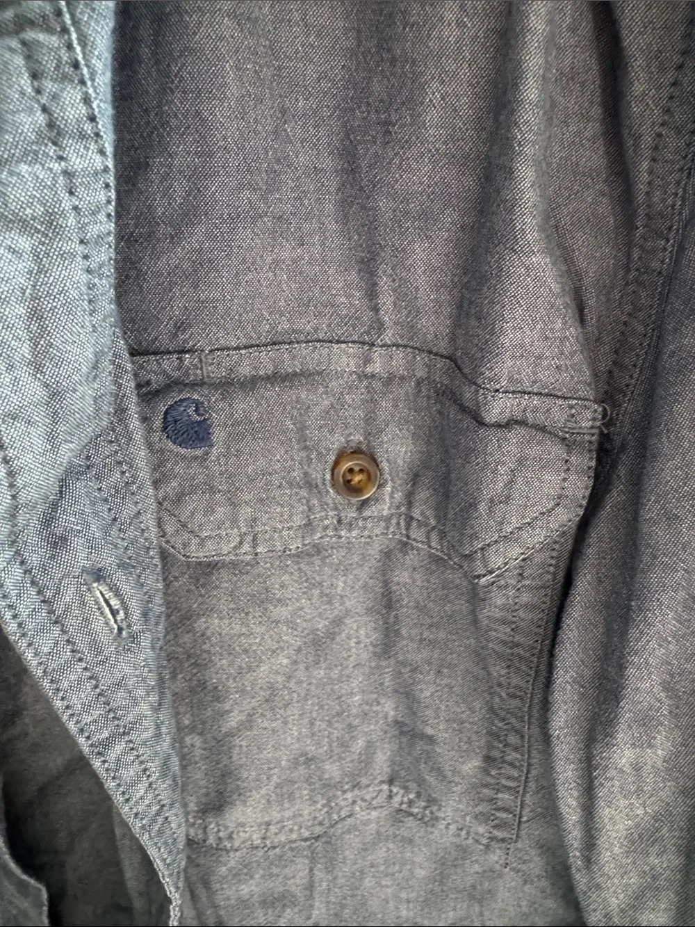 Carhartt Men's Chambray Shirt Jacket in Light Blue